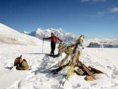 02 Jerome Ryan On Dhampus Pass 5257m With Tilicho Peak, Nilgiri North, Nilgiri Central, Nilgiri South, Annapurna, Annapurna Fang, Annapurna South Behind 